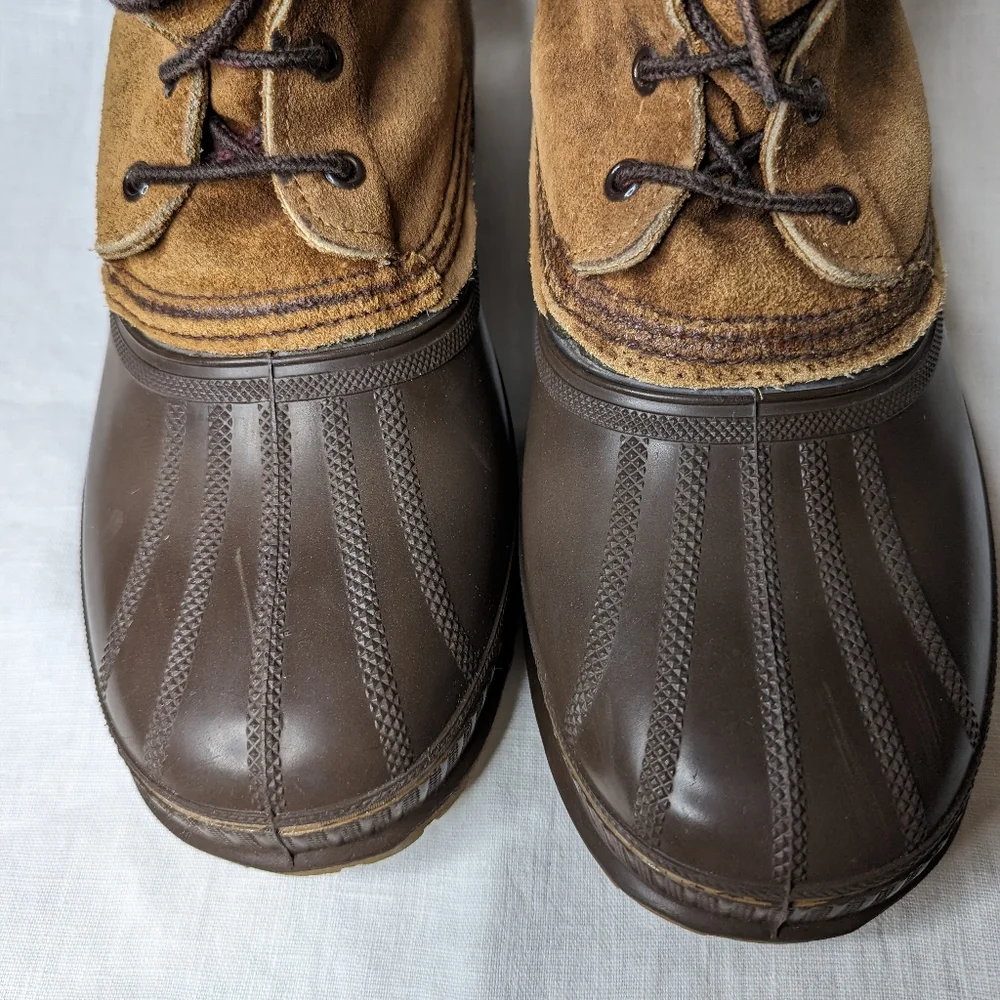 Sorel Men's 9 Caribou Kaufman Waterproof Winter Boots Wool Lined Leather